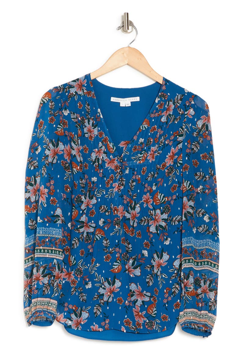 Lowell Metallic Silk Blouse, Alternate, color, CERULEAN MULTI