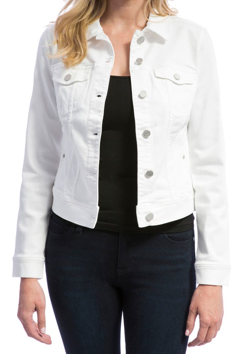 Liverpool Classic Denim Jacket, Main, color, BRIGHT WHITE