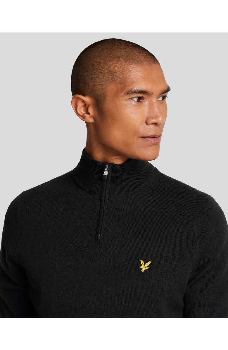 Lyle & Scott Golf Quarter Zip Merino Sweater, Alternate, color, Jet Black