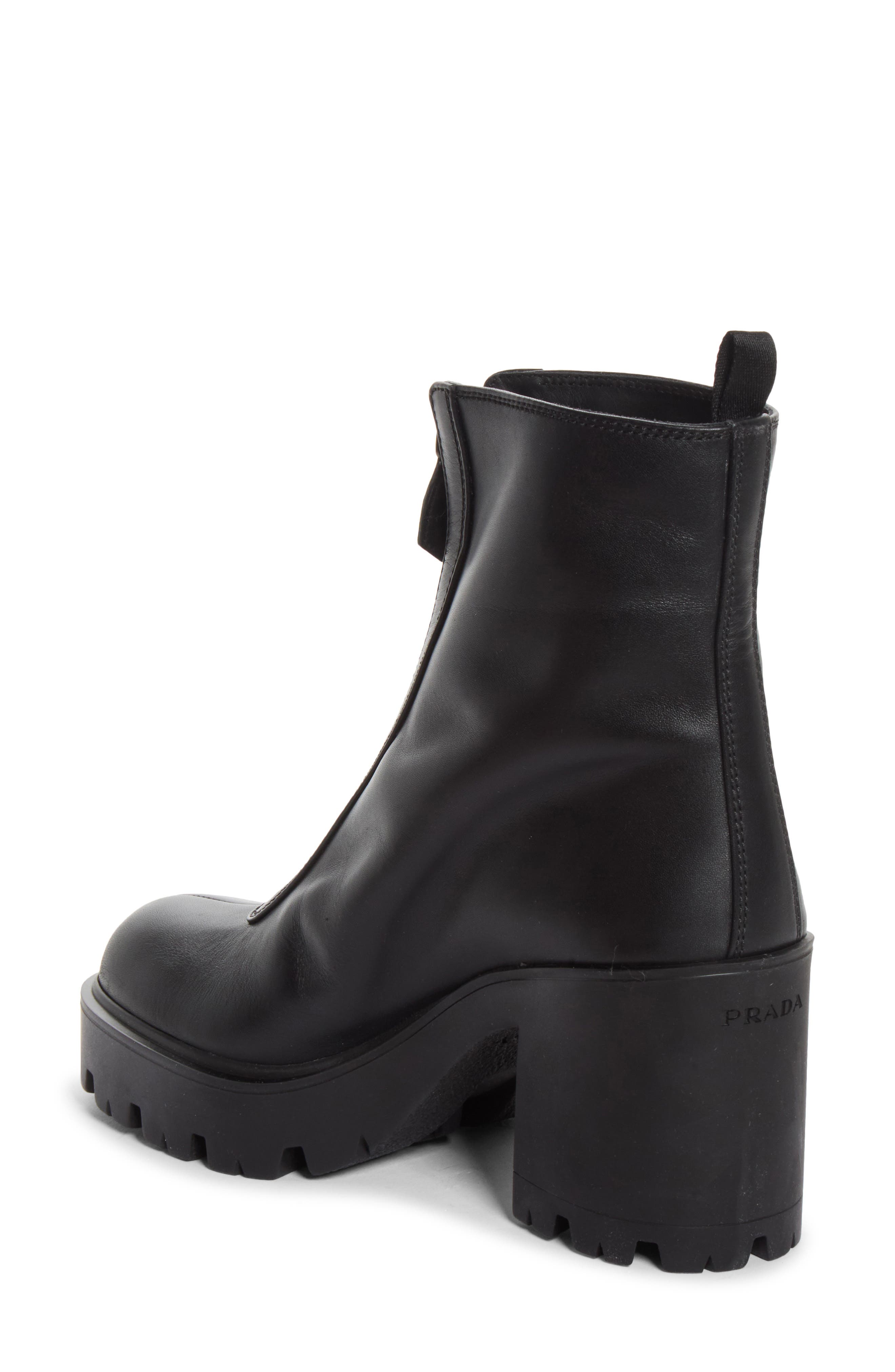 Lug Sole Zip Bootie, Alternate, color, NERO