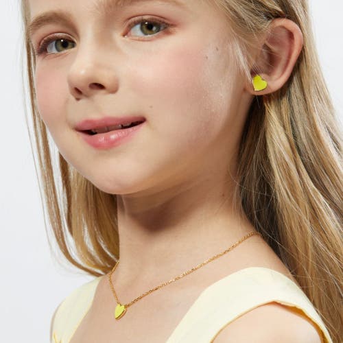 Anna Zuckerman Petit Love Studs In Yellow