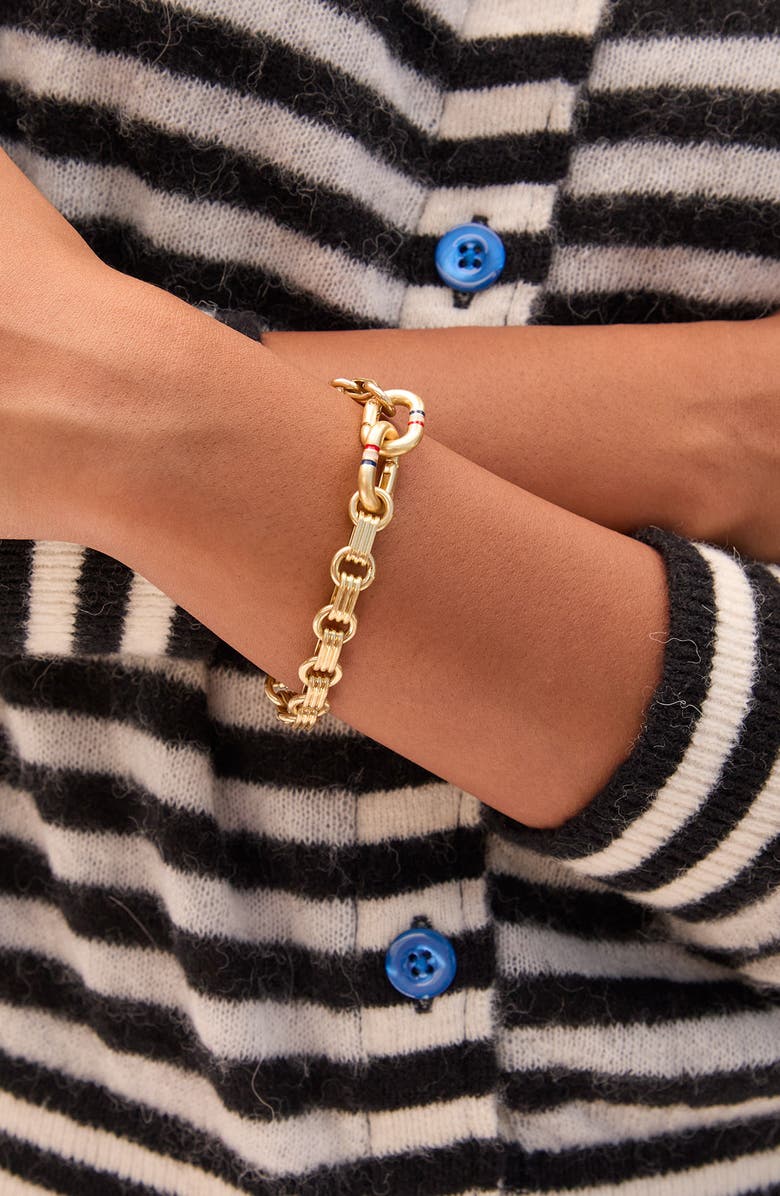 Clare V. Le Story Chain Link Bracelet, Alternate, color, Vintage Gold