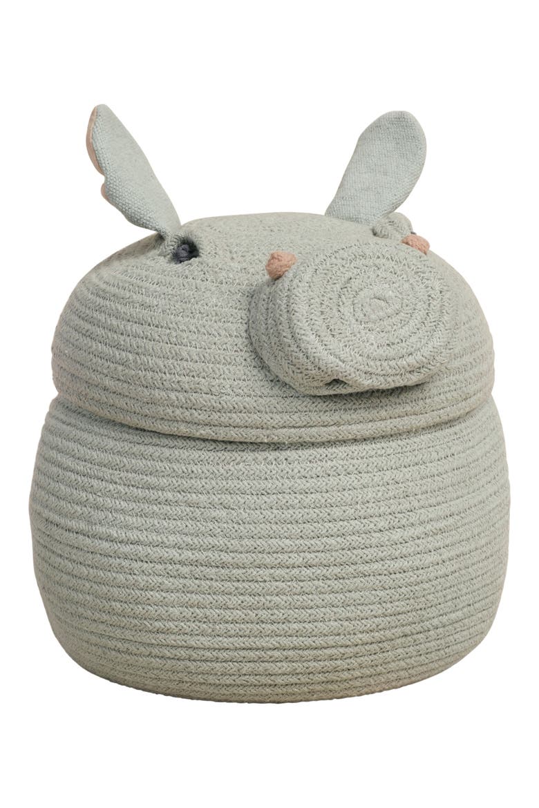 Henry the Hippo Basket, Alternate, color, BLUE SAGE
