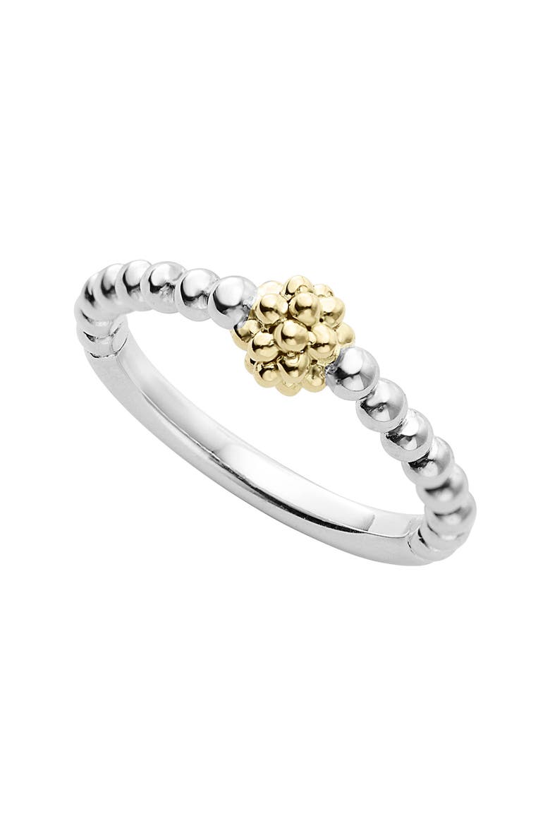 Caviar Icon Stacking Ring, Main, color, SILVER/ GOLD