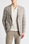 Peter Millar Hyperlight Soft Tan Plaid Wool Sport Coat