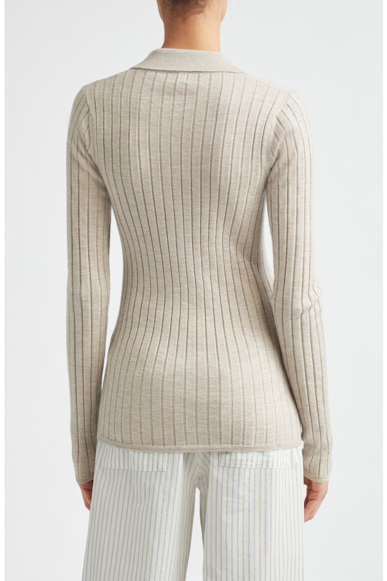 Slim Fit Cashmere & Silk Rib Cardigan, Alternate, color, OAT MELANGE