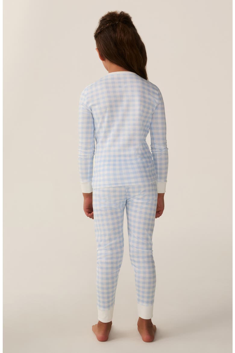 Fitted Check Pajamas, Alternate, color, BLUE