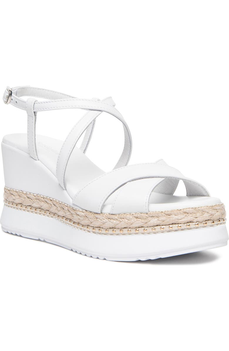 NeroGiardini Ankle Strap Platform Wedge Sandal, Main, color,