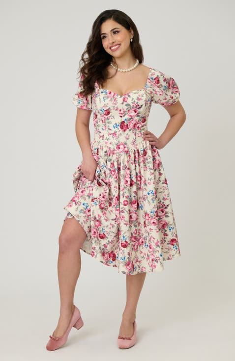 Puff Sleeve Swing Dress