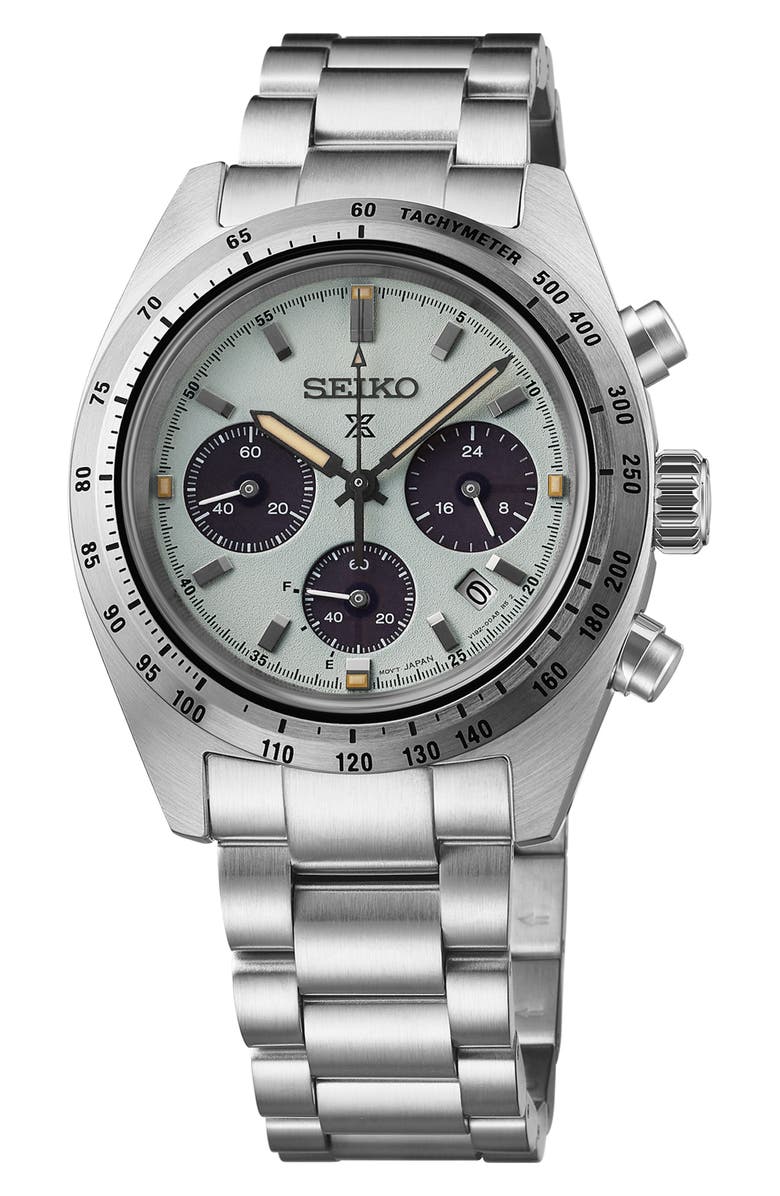 SEIKO WATCHES Prospex Speedtimer Solar Chronograph Bracelet Watch, 39mm, Main, color, Green