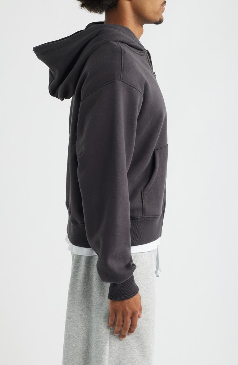 BP. Crop Fleece Zip Hoodie, Alternate, color, Black Faded