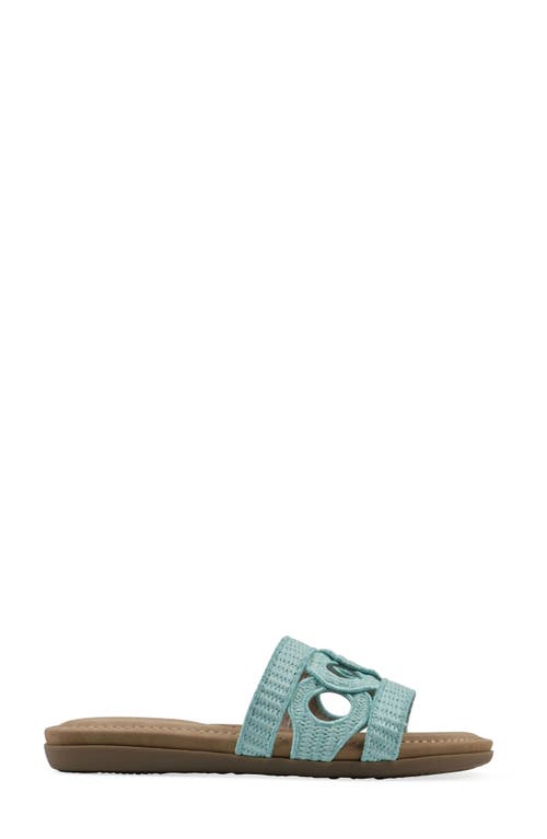 Cliffs By White Mountain Fraly Raffia Slide Sandal In Light Blue