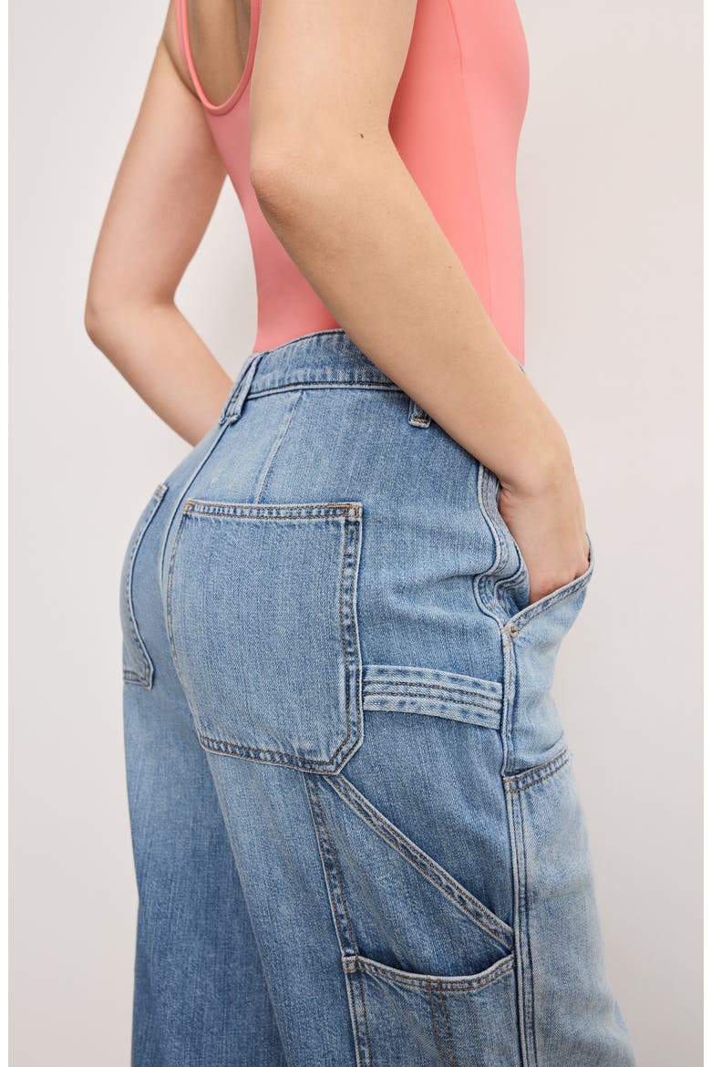 Good Standard High Waist Straight Leg Carpenter Jeans, Alternate, color, INDIGO879