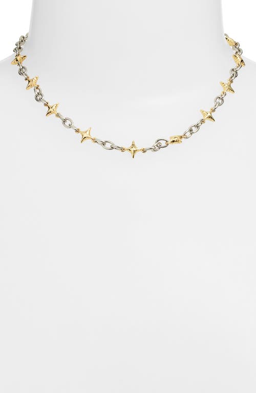 Vidakush Duotone Star Power Necklace In Gold/silver