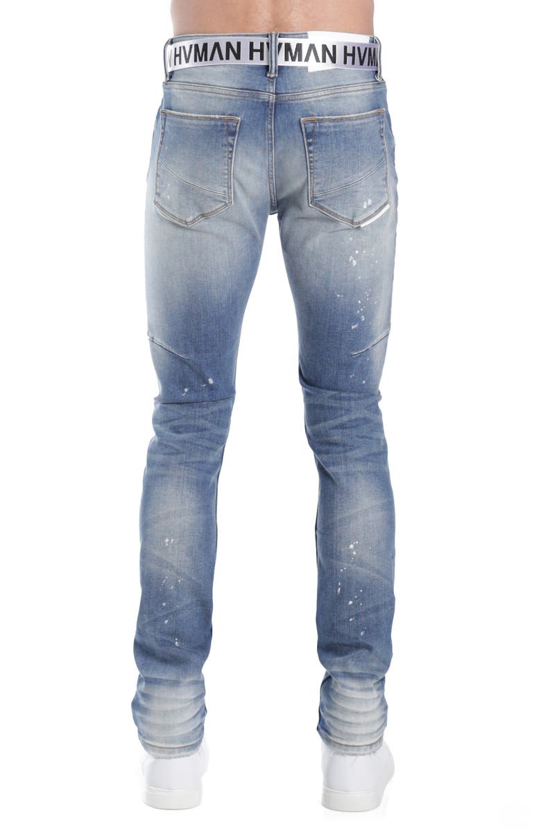 HVMAN Distressed Skinny Jeans, Alternate, color, Lichen