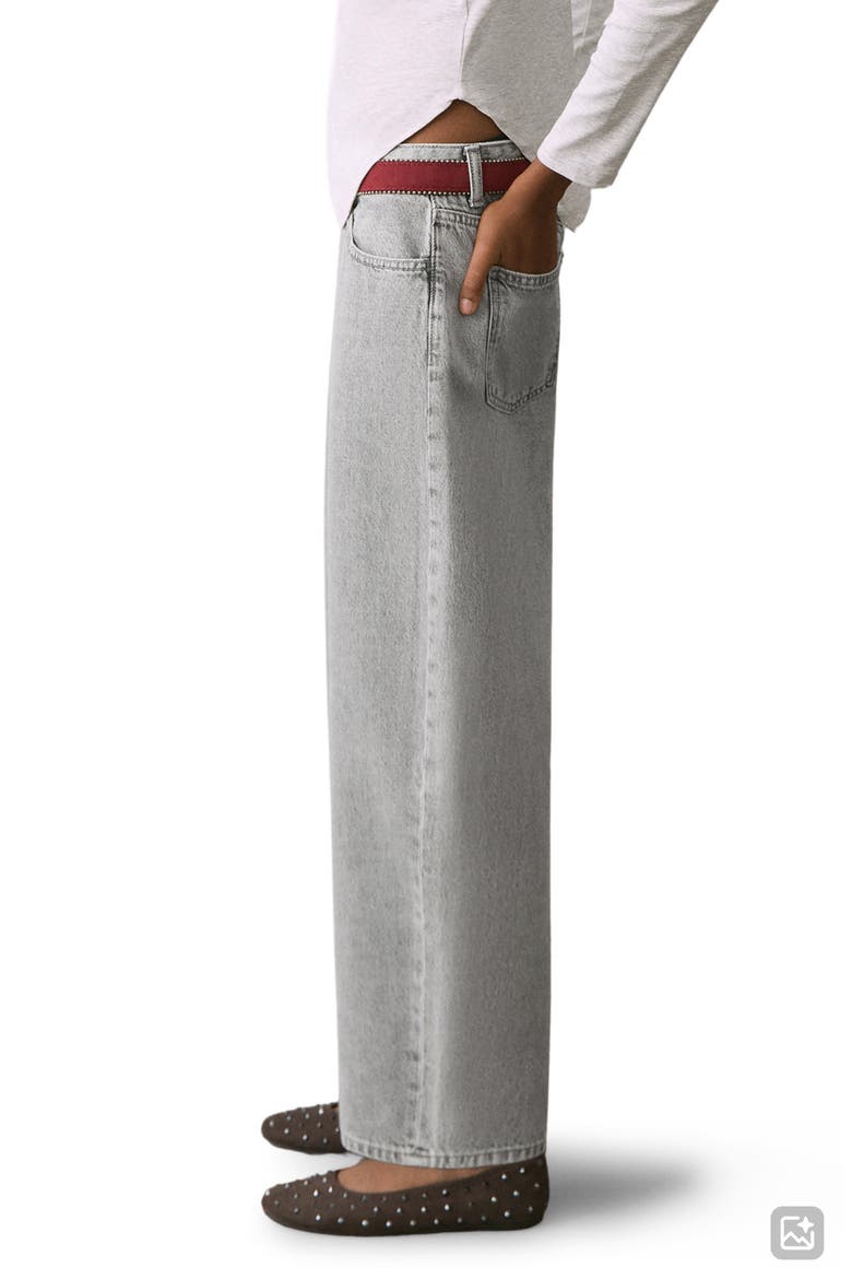 Low Rise Barrel Jeans, Alternate, color, LIGHT DENIM GREY
