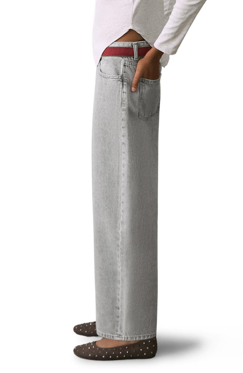 MANGO TEEN Low Rise Barrel Jeans, Alternate, color, Light Denim Grey