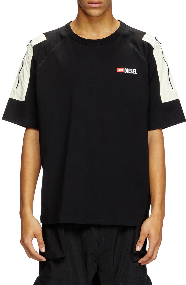 DIESEL<sup>®</sup> T-Fausty Mixed Media T-Shirt, Main, color, 