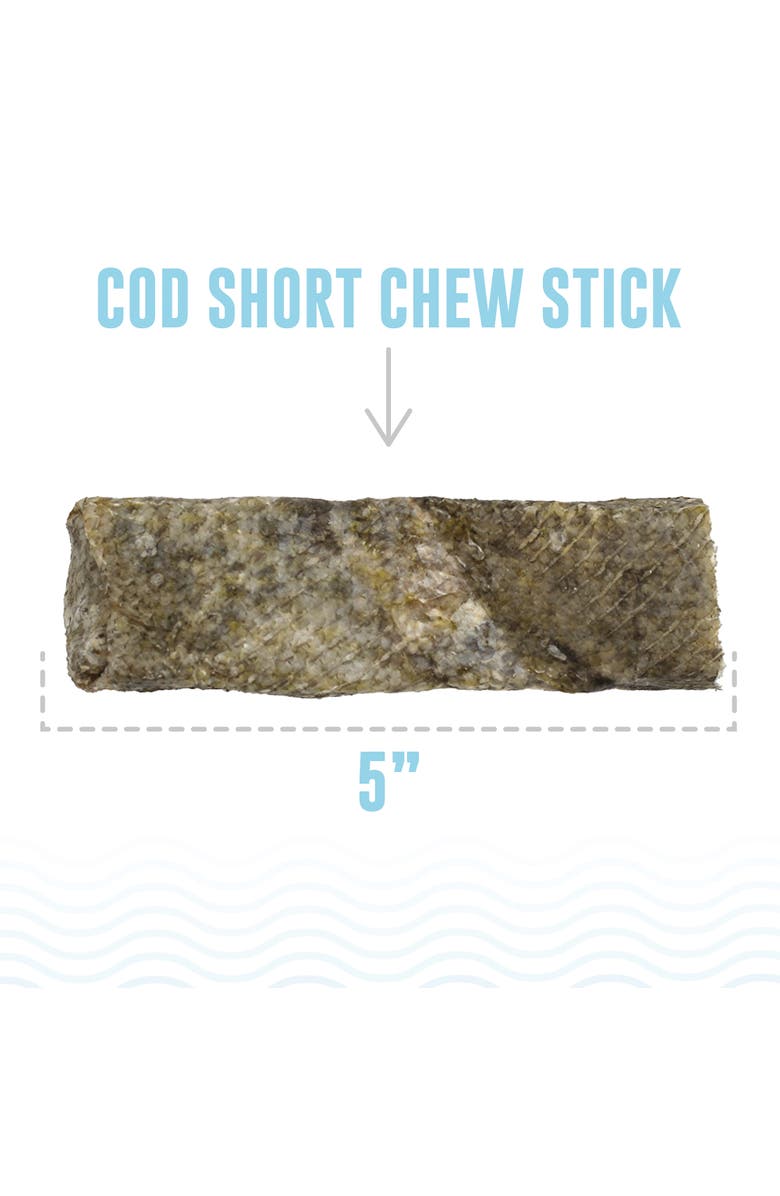 ICELANDIC+ Cod Skin 5" Short Hand Wrapped Dog Chew Stick, 3Pack, 2.8oz Bag, Alternate, color, Gray