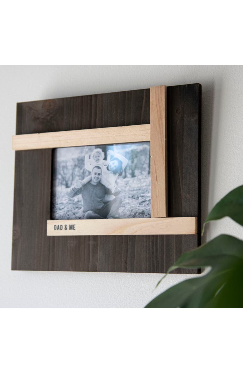 Foreside Home and Garden Dark Wood Dad and Me 4 x 6 inch Wood Picture Frame, Alternate, color, Brown