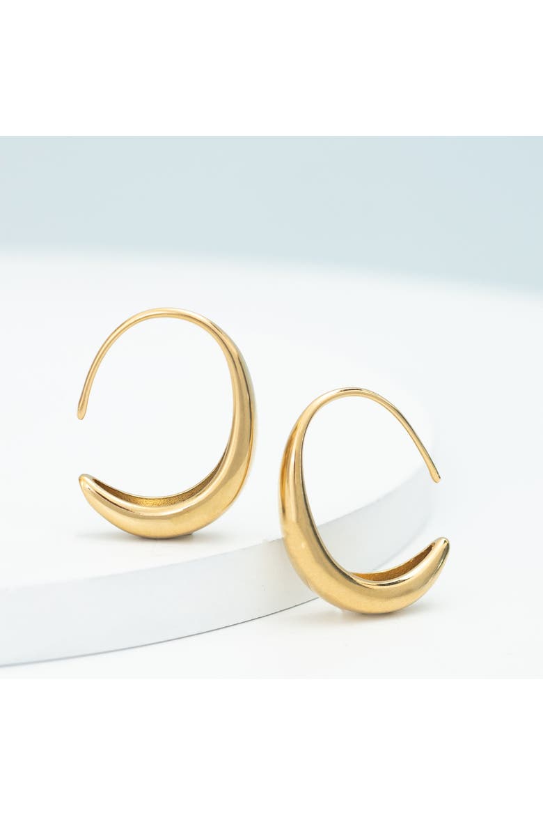Crescent Moon Thread Drop Earrings in Gold, Alternate, color, Gold