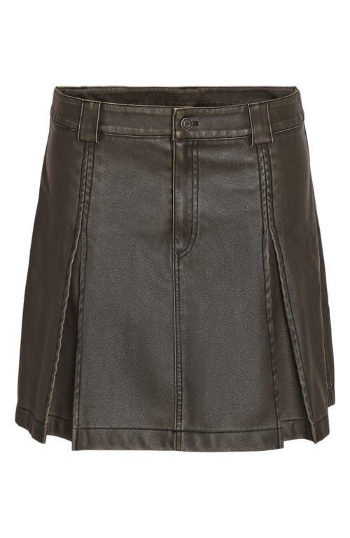 Noisy May Dorothy Washed Faux Leather Skirt In Green Moss Detail Wa