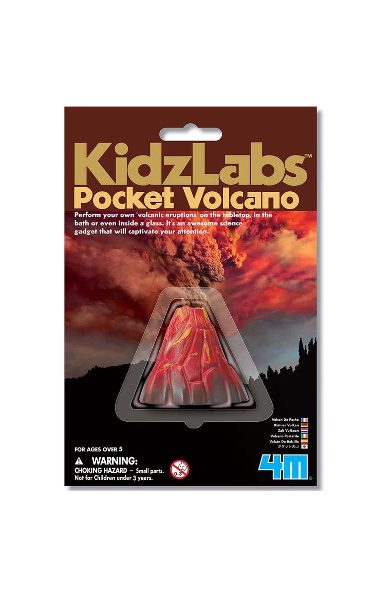 4M Kidzlabs Pocket Volcano Create Mini Eruptions, Baking Soda Reactions, Main, color, Multicolored
