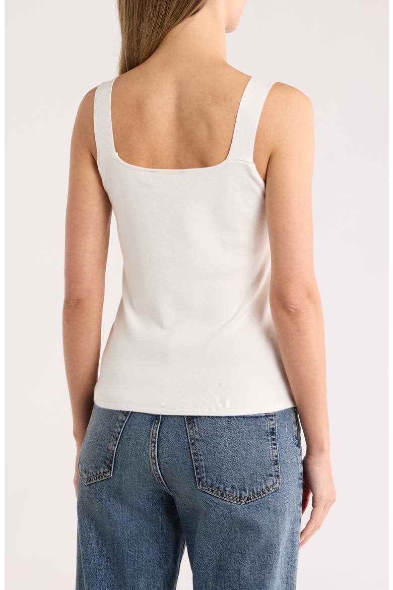 Square Neck Rib Sleeveless Sweater, Alternate, color, WHITE STAR