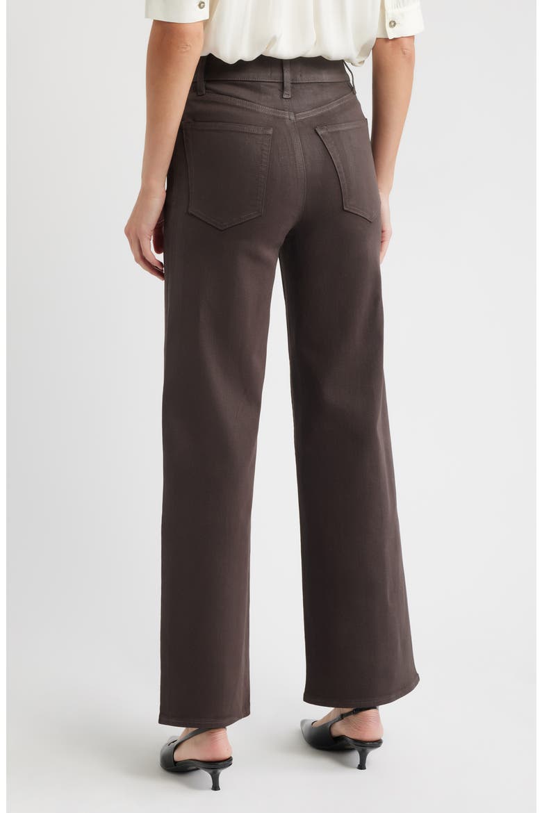 Le Slim Palazzo Coated High Waist Wide Leg Jeans, Alternate, color, TRUFFLE COATED