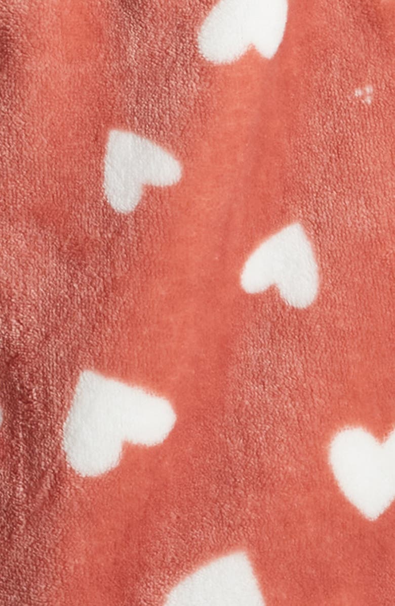 Petit Lem Kids' Heart Print Fitted Recycled Polyester Hooded Robe, Alternate, color, 