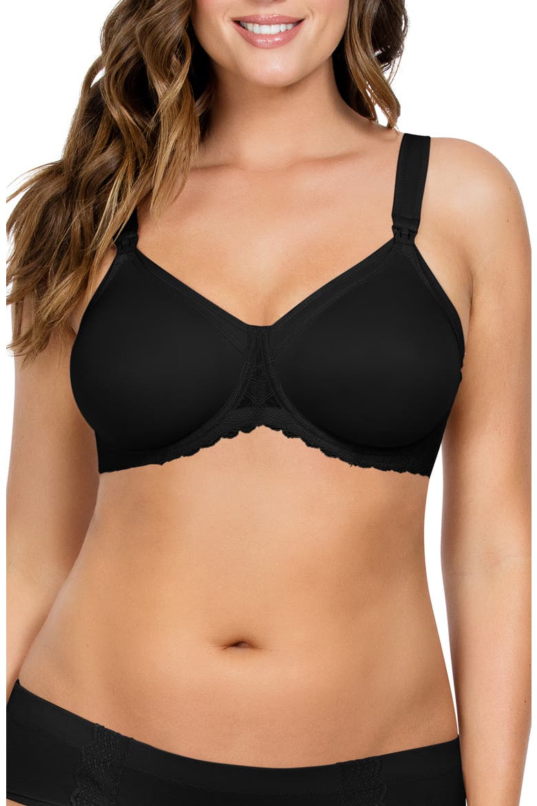 Leila Underwire Semless Cup Nursing Bra, Main, color, BLACK