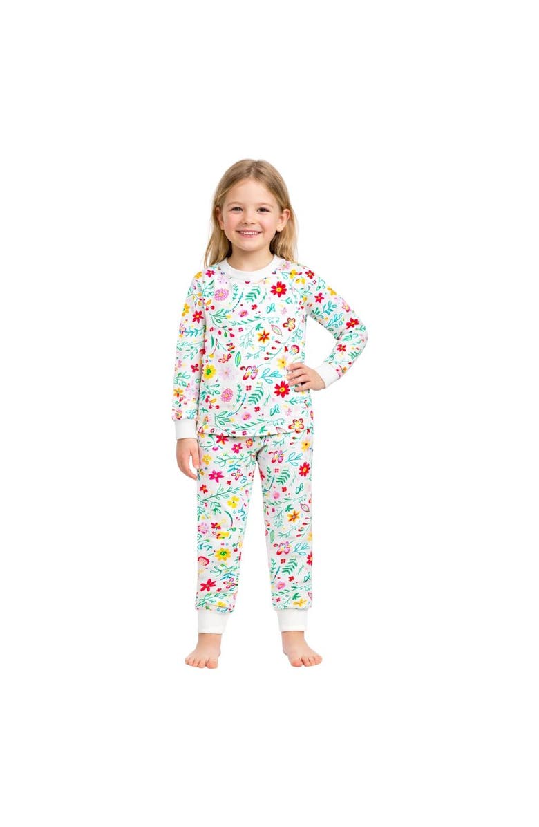 BenBen Girls Long Sleeve Pajamas Set, Alternate, color, White/Red