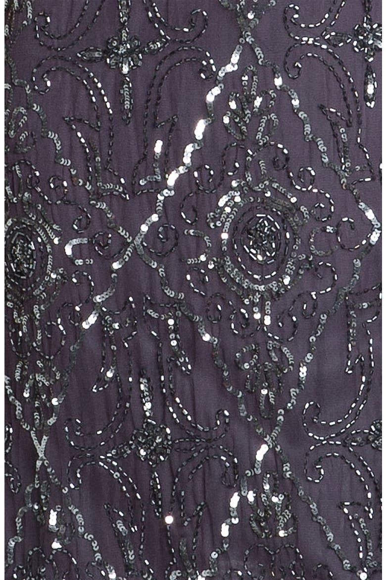 Beaded Mesh Dress & Bolero, Alternate, color, SLATE