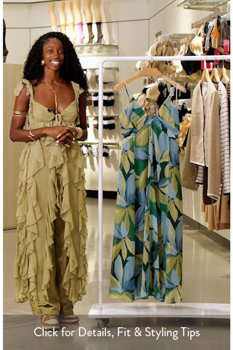 Neroli Floral Wave Side Cutout Maxi Dress video