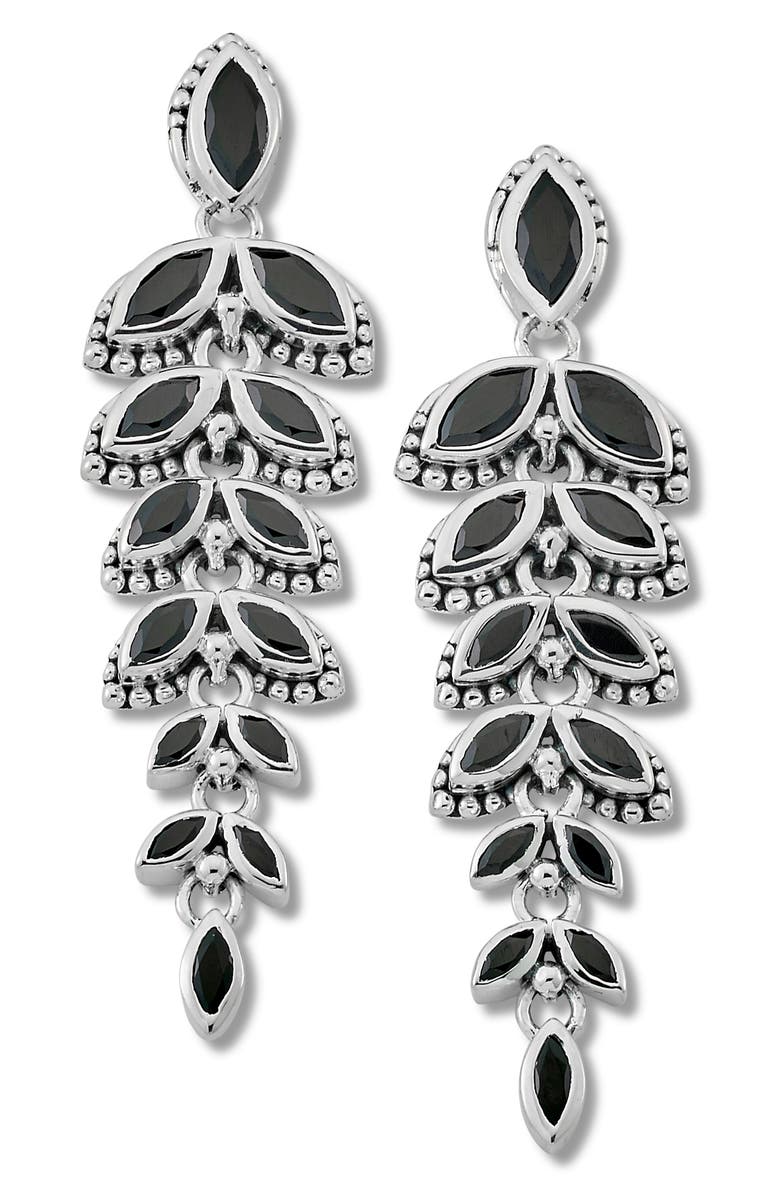 SAMUEL B. Sterling Silver Spinel Drop Earrings, Main, color, Black