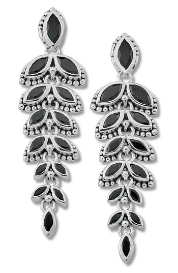 Samuel B. Sterling Silver Spinel Drop Earrings In Black