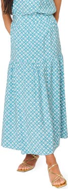 GIBSONLOOK Playa Floral Tiered High Waist Maxi Skirt