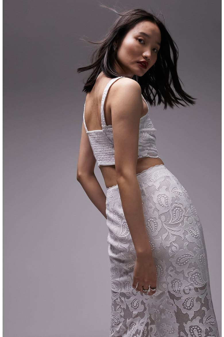 Lace Crop Top, Alternate, color, IVORY
