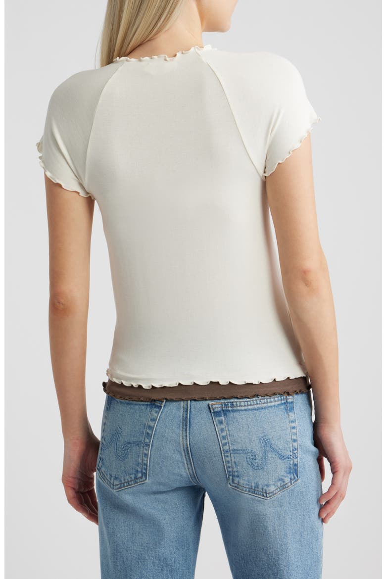 Lettuce Edge Layered Top, Alternate, color, ECRU