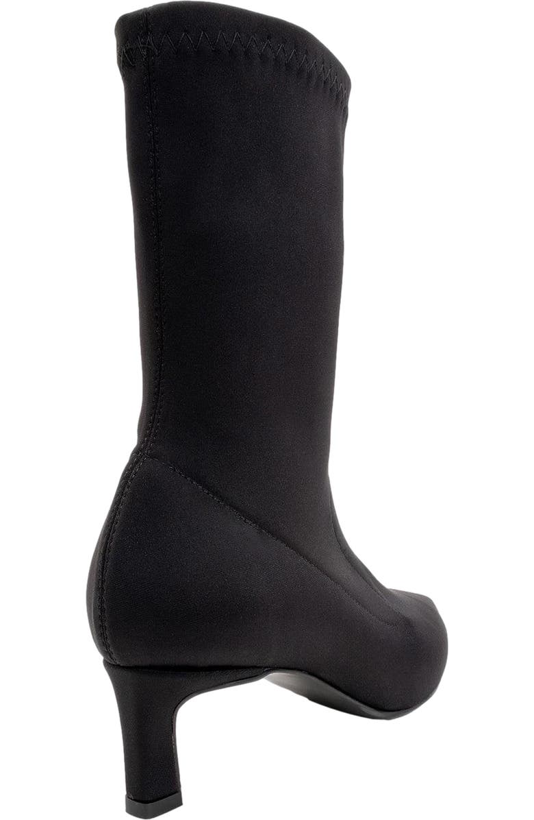 Prologue Shoes Lewin Pointed Toe Stiletto Boot, Alternate, color, Black Faux Stretch Leather