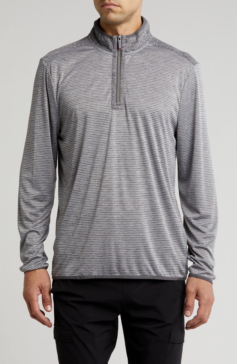 FLAG AND ANTHEM Rowan Striped Performance Quarter Zip Pullover, Main, color, 