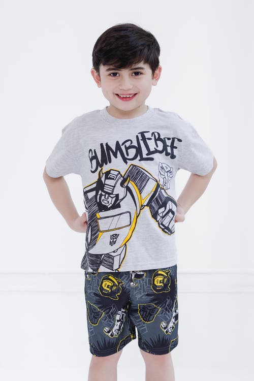 Transformers T-shirt & Athletic Mesh Shorts Set In Gray