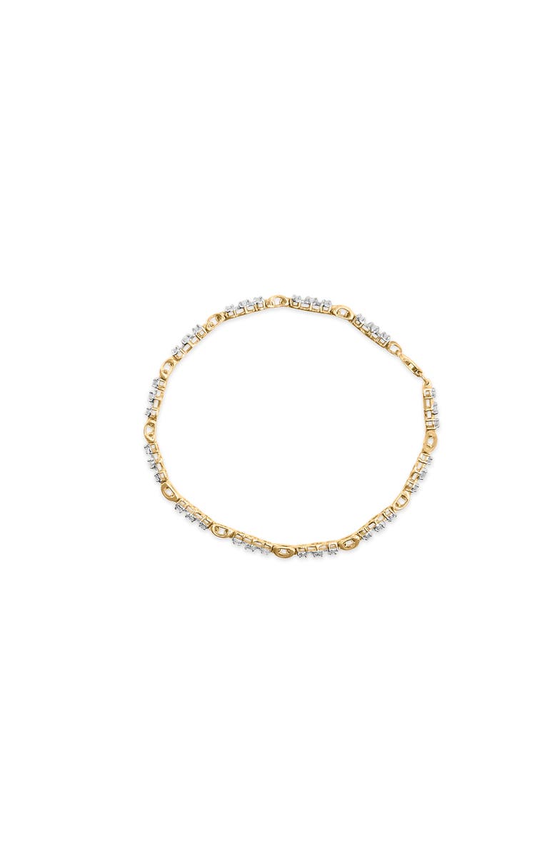 Haus of Brilliance 10k Yellow Gold 1.00 Cttw Diamond 3 Stone Link Bracelet Inches, Alternate, color, Yellow