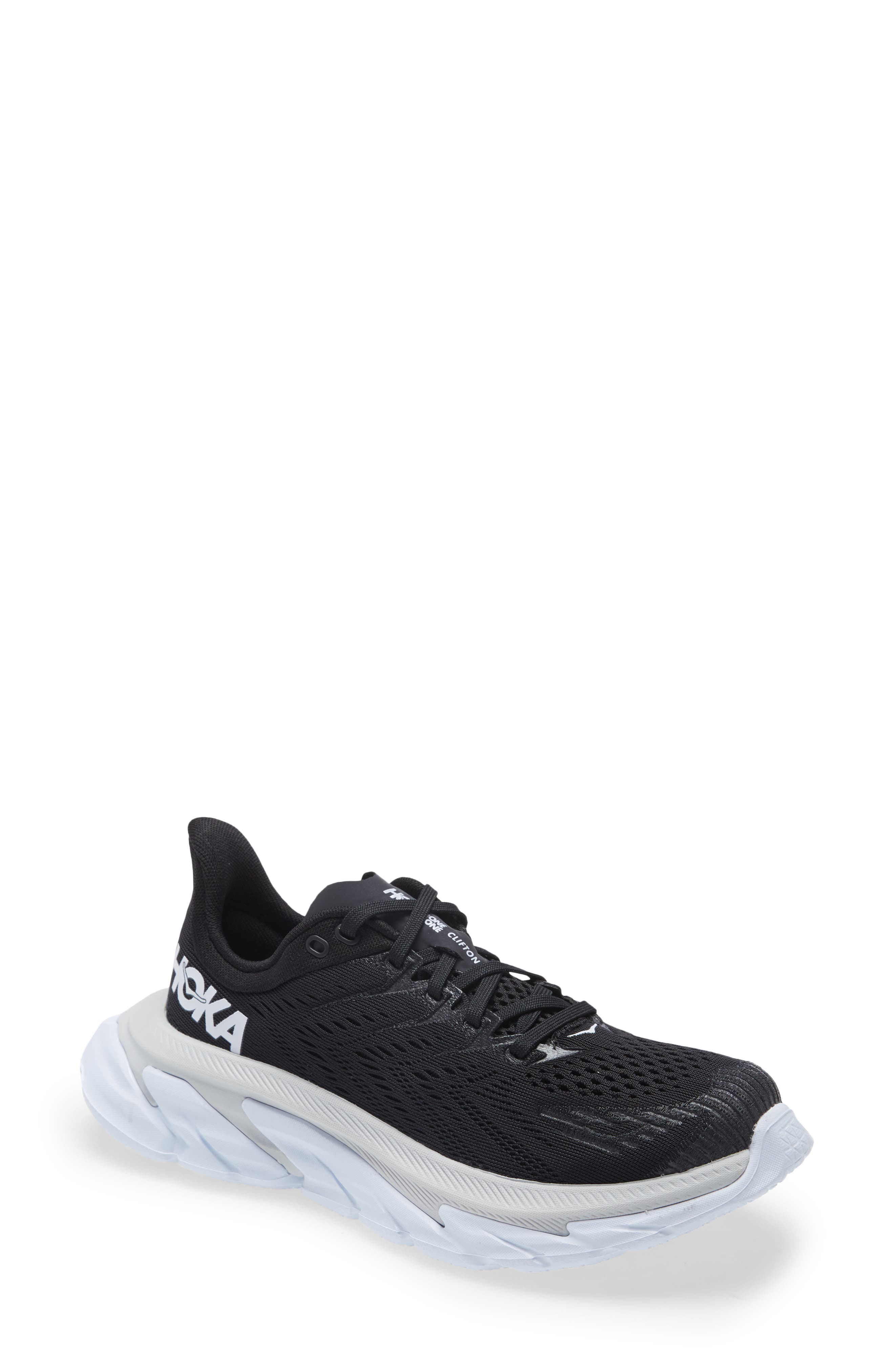 Clifton Edge Running Shoe, Main, color, BLACK / WHITE