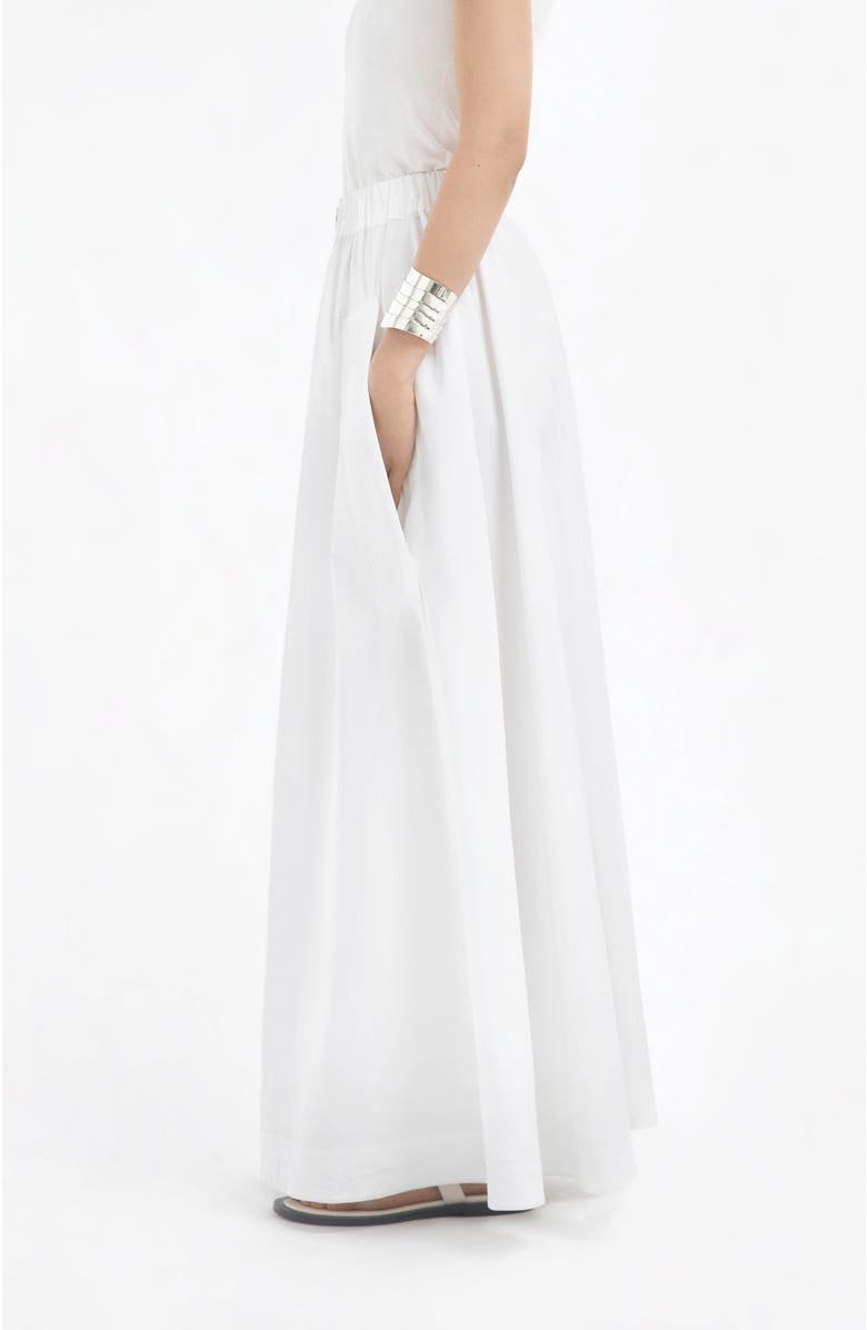 CO Parachute Skirt in Cotton Sateen, Alternate, color, White