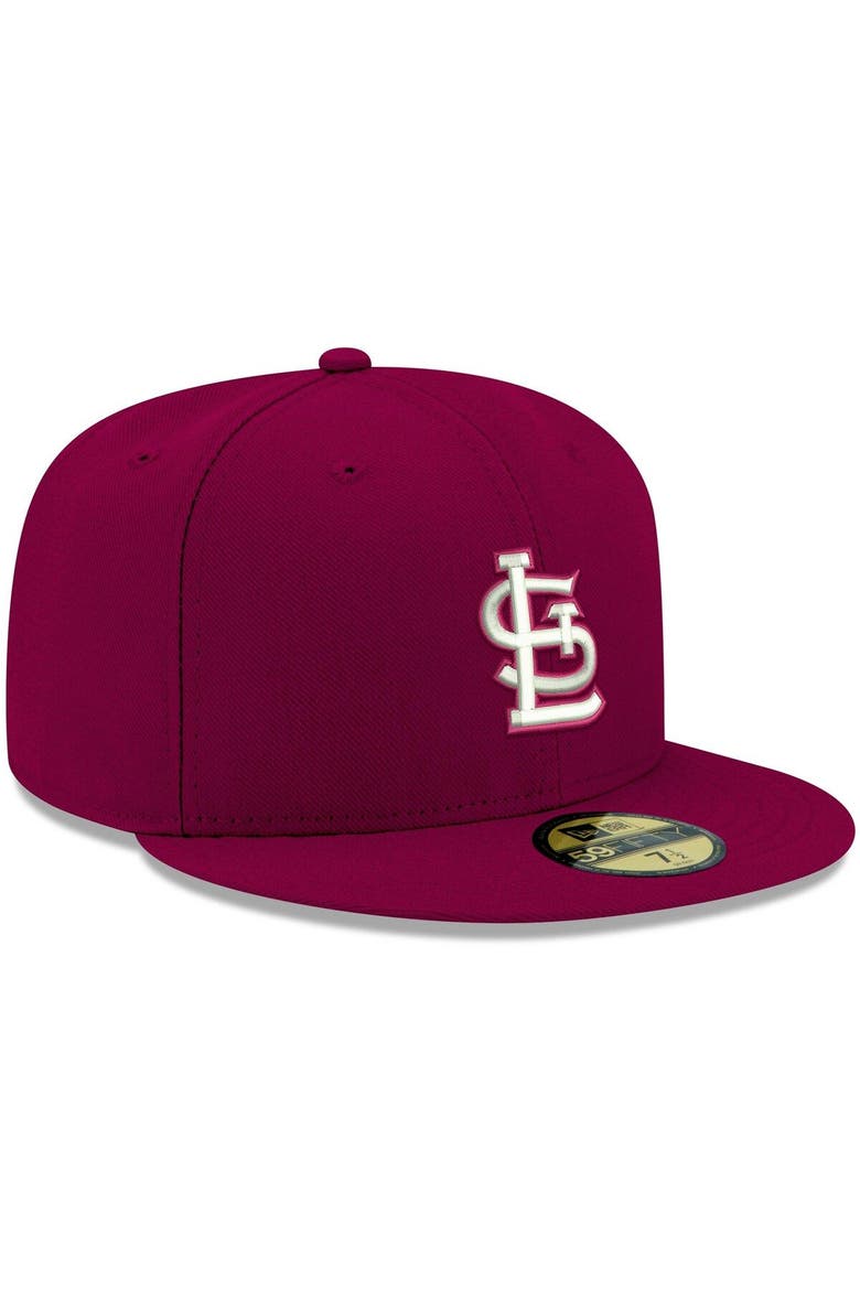 Men's New Era Cardinal St. Louis Cardinals White Logo 59FIFTY Fitted Hat, Alternate, color, Cardinal
