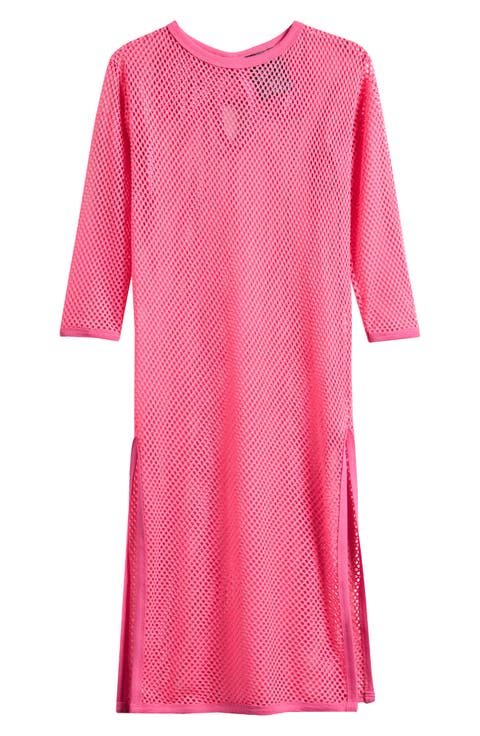Kids' Mesh Long Sleeve Cover-Up Maxi Dress (Big Kid)
