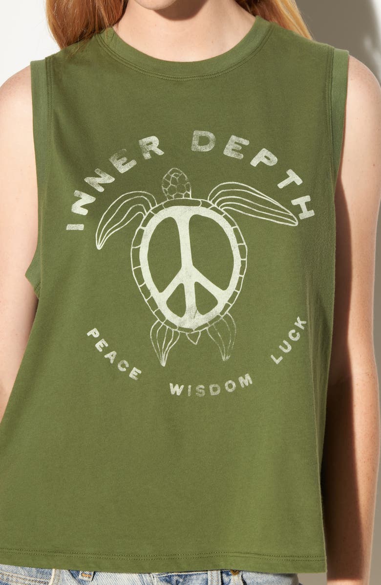 Spiritual Gangster Sea Peace Bowery Tank, Alternate, color, Dark Palm