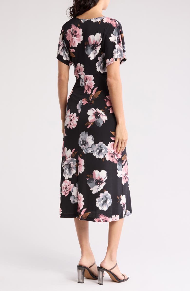 Connected Apparel Floral Midi Dress, Alternate, color, 