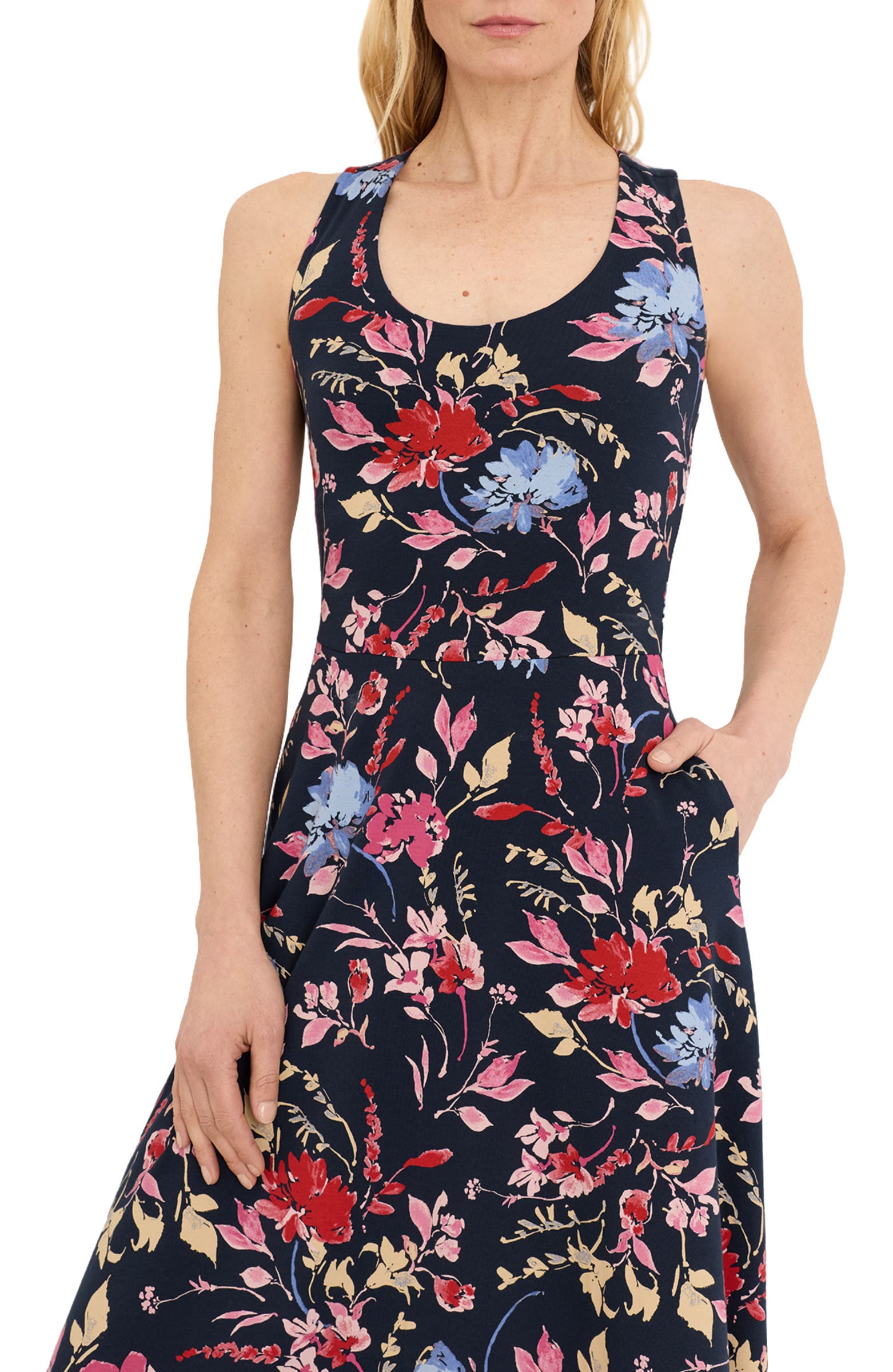 fit & flare crossback maxi dress Womens Fit & Flare Open Back Maxi Dress made with Organic Cotton